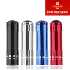 9 LED UV Blacklight Torch - Aluminium Cased Mini Flashlight - Purple LEDs