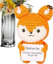 Positive Crochet Animal,Cute Funny Positive Animal Wool Knitted Doll with Positive Card - Positive Animal Wool Knitted Doll for Friends, Family, Coworkers, Men, Women