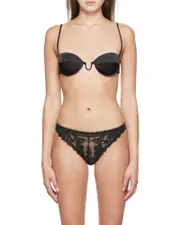 Stella McCartney Spaghetti Strapped Wired Bra Top IT34,IT36 Black