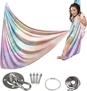 Aerial Hammock, Aerial Silks, Home Fitness Swing, Lightweight Portable Design, 110.24x59.06 Inches Stretchy Quality Fabric, Ideal for Indoor, Outdoor, Kids, Adult Workouts