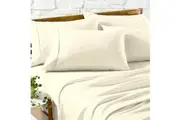 Renee Taylor Egyptian Cotton Sheet Pillowcase Bedding Sleep Set - Ivory