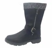 Girls Boots Cool Chic Maggie Black Shoe New Zip Up Boots Mid Length