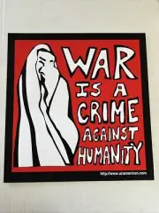 War Is A Crime Against Humanity Anti War Thick Silk Screen Original Poster Rare