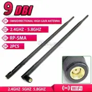 2x 9dBi RP-SMA Dual Band 2.4GHz 5GHz High Gain WiFi Router Wireless Antenna US