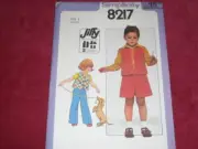 1977 UNCIRCULATED SIMPLICITY #8217 - GIRLS GAUCHOS-VEST & PANTS PATTERN 3 FF