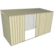 Build-a-Shed 1.5 x 3.7 x 2m Double Sliding Side Door Skillion Shed - Cream