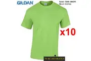 10 Packs Gildan T-SHIRT Basic Tee S - 5XL Small Big Men Heavy Cotton (Lime)