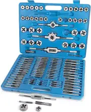 Tap and Die Set, 110PCS Rethreading Kit, Metric and Standard Tap and Die Set,...