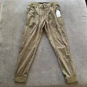 Kenneth Cole Slim Fit Tech Jogger Pants Stretch Deep Khaki Beige Men’s Size M