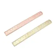 2pcs Vintage Ruler Brass and Ruler Double Scale Ruler for Home School Office
