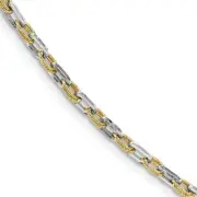 14k 14kt Two-tone Polished Diamond Cut Bracelet 2.28mm 7.5 inch Lobster