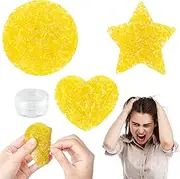 GerdfeiTawtab Gold Skin Picking Fidget Toys - 4Pcs Star Circle Heart Silicone Skin Picking Pads with Plastic Transparent Box, Anxiety Stress Reliever Fidget Toys for Adults Teens