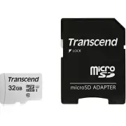 Transcend 32GB MicroSD 300s 100MB/s Class 10 Micro SDHC Memory Card w/ SD Adapte
