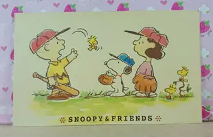 【震撼精品百貨】史奴比Peanuts Snoopy 卡片 棒球 黃 震撼日式精品百貨