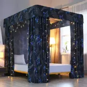 Galaxy Four Corner Post Star Canopy Bed Curtains Twin Size,Bed Drapes Bed Can...
