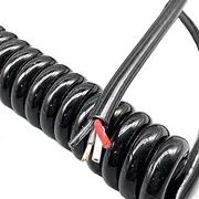 Coiled Extension Cord, 4 Core 1.5mm2 Cable Spiral Sheathed Stretch 2 Meters 10 Meters Copper Core Wire 2.5mm Square Tensile(4core 2.5mm2,Stretch 8 Meters)