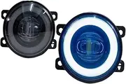 Fog Lights For Civic Car Parts Angel Eye Fog Lights Dynamic Daytime Running Lights W/LED Bulb Front Bumper Lamps Fog Light Lamp Assembly(Red)