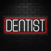 Dentist Neon Sign for Retail Displays | LED Flex Neon | 30"W x 12"H x 1"D