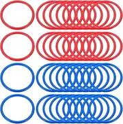 uxcell Plastic Toss Ring 3.15 Inch, 60 Pack Sports Rings Toss Game Speed and Agility Practice Rings for Carnival Outdoor Games Supplies Bean Bag Throwing Yard Games, Red/Blue