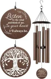 Sympathy Wind Chimes for Loss of Loved One, 40 Inch Memorial for Lost of Father
