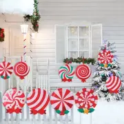 6Pcs Outdoor Yard Christmas Signs Candy Decor Xmas Yard Stakes Walkway Props AU