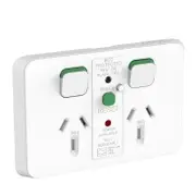 Clipsal Iconic Series 2 Switched Sockets - RCD 30 Ma - Vivid White - 3025RCD30-VW