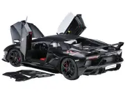 1/18 Lamborghini Aventador SVJ Nero Nemesis Matte Black Model Car Autoart