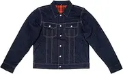 Zero: Motorcycle Denim Riding Jacket | CE AA Certified | Level 2 SAS-TEC Armor | Military-Grade Cordura Protection | Lightweight Coolmax Denim (Large Size) - By Trip Machine Compeny, Blue, Large