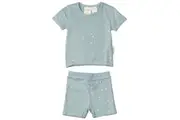 Woolbabe: Merino/Organic Cotton Summer Pyjamas - Tide Stars (4 Years)