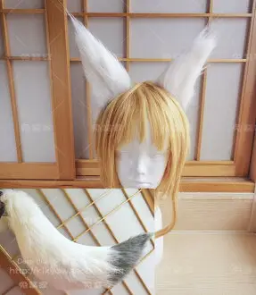 yys陰陽師風雅之士妖狐 逐月照君妖狐 cosplay毛絨狐耳狐尾定做