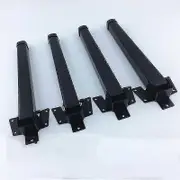 Black Folding Legs, Bed Tray Legs, Small Outdoor Camping Legs, Metal Iron, Square, Set Of 4. 28cm
