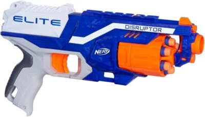 NERF Disruptor Elite Blaster - 6-Dart Rotating Drum, Slam Fire, Includes 6...