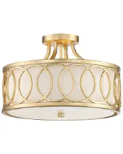 Crystorama Libby Langdon For Crystorama Graham 3-Light Antique Gold Ceiling Mount