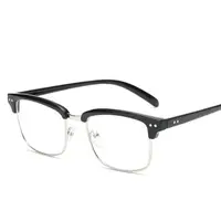 在飛比找蝦皮購物優惠-現貨-爆款韓國復古眼鏡框男女金屬平光鏡鏡架半金屬鏡框210