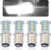 OFBAND 4PCS Car 1157 LED Bulb,Super Bright 12V Car LED Reverse Lights Rear Tail Light Bulb,Universal Colorful Car LED Brake Light Bulb Replacement for Most Cars Trucks SUVs (White)