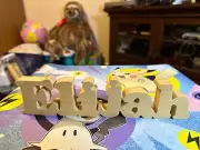 Elijah natural wood name cut-out decor homemade