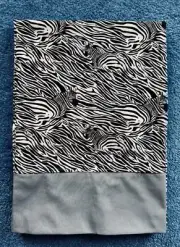 My wild side - Zebra print handmade cotton pillowcase-name option