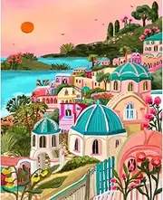Peinture par Numero Paint by Numbers Adults, DIY Oil Painting Craft Set for Beginners and Adults, Includes Canvas, Acrylic Paint Set and 3 Brushes 40 x 50 cm