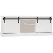 Entertainment Unit 2 Shelves 2 Doors TV Stand Unit Storage Cabinet White