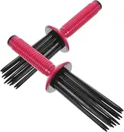 NIYANGLE 2pcs Curly Hair Comb Anti-slip Hairstyling Brush Hairstyling Tools for Curls Curl Rolling Comb Air Brush for Hair Styling Comb for Curly Hair Curly Wave Brush Plastic Red