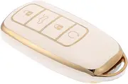 Chery Ant Q1 Key Protective Cover Cars Remote Control Holder Key Fob Keychain Car Key Holder Key Cover for Key Car Fob Key Cover Key Case for Car Keys Car Key Protector White Tpu