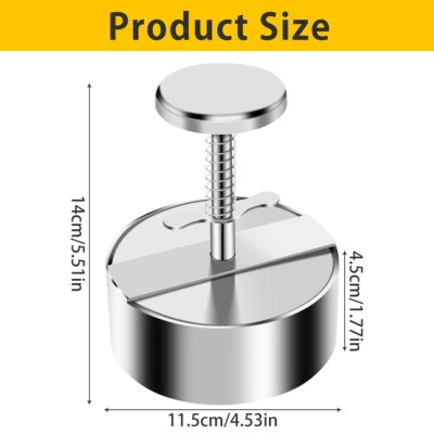 Hamburger Press 304 Stainless Steel Hamburger Patty Maker Non-Stick Burger tylTb