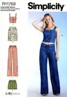 Simplicity R11769 Front Button Crop Top, Skirt, Pants, Shorts w Belt 16-24 S9755