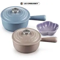 在飛比找momo購物網優惠-【Le Creuset】琺瑯鑄鐵鍋單柄醬汁鍋16cm 焦糖奶