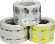 Cosmetic Tester Labels Bulk Pack 1/2 Inch Round Circle Dots 3,000 Adhesive Stickers