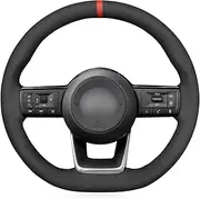 MEWANT Steering Wheel Covers for Nissan Rogue Pathfinder Qashqai X-Trail 2021-2023 Hand-Stitched Car Steering Wrap