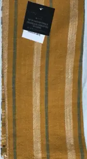 CYNTHIA ROWLEY(3) KITCHEN TOWELS GOLD PLAID STRIPE 100% COTTON NWT