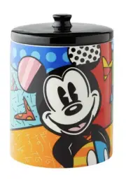 Enesco Britto Disney Mickey Mouse Cookie Jar Canister Stoneware 9.5” Multicolor