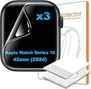 Lemxiee Screen Protector for Apple Watch Series 10 42 mm Screen Protector [Pack of 3] Flexible TPU Screen Protector for Apple Watch Series 10 42 mm (2024)