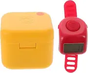 Yardwe Luminous Counter Portable Tally Counter Portable Counter Number Clicker Miniature Ring Counter Universal Tally Counter Mini Ring Counter Hand Counter Clicker Red Plastic